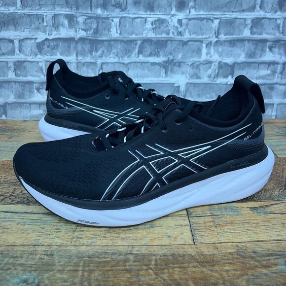Asics‎ Gel Nimbus 25 Black White Running Shoes 1011B547 Mens